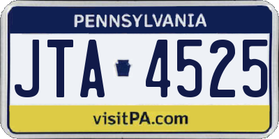 PA license plate JTA4525