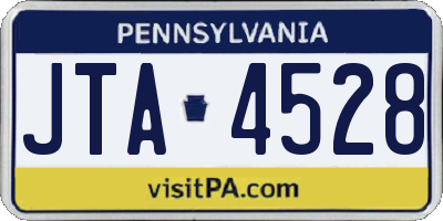 PA license plate JTA4528