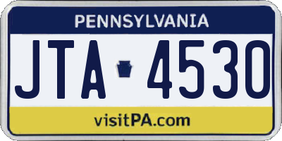 PA license plate JTA4530