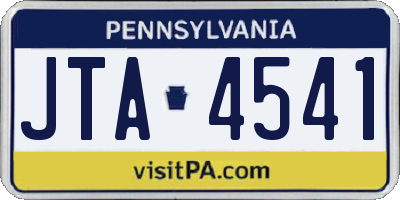 PA license plate JTA4541