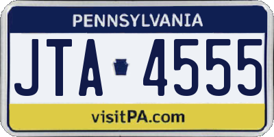 PA license plate JTA4555