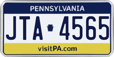 PA license plate JTA4565