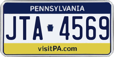 PA license plate JTA4569