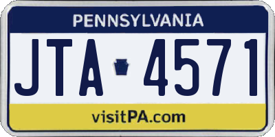 PA license plate JTA4571