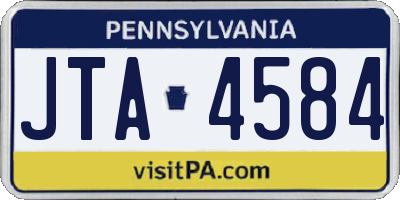 PA license plate JTA4584