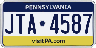 PA license plate JTA4587