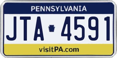 PA license plate JTA4591