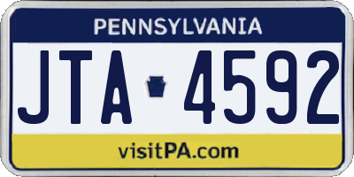 PA license plate JTA4592