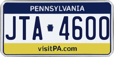 PA license plate JTA4600