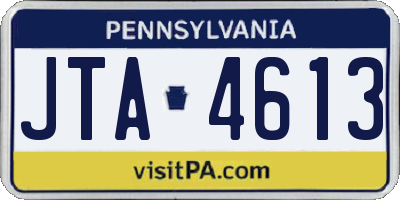 PA license plate JTA4613