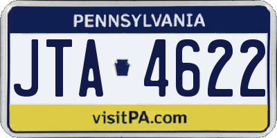 PA license plate JTA4622