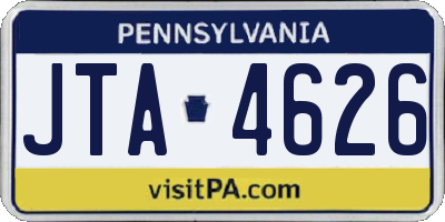 PA license plate JTA4626