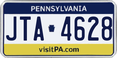 PA license plate JTA4628
