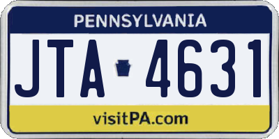 PA license plate JTA4631