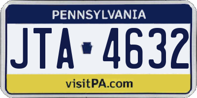 PA license plate JTA4632