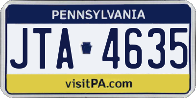 PA license plate JTA4635
