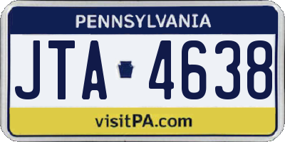 PA license plate JTA4638