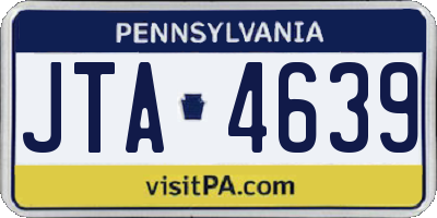 PA license plate JTA4639