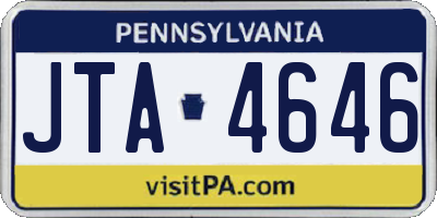 PA license plate JTA4646