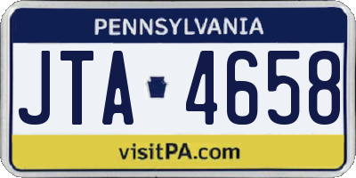 PA license plate JTA4658