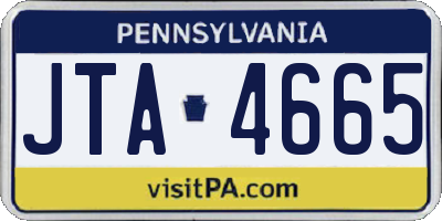 PA license plate JTA4665