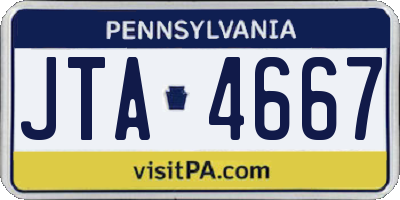 PA license plate JTA4667