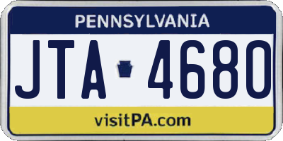 PA license plate JTA4680