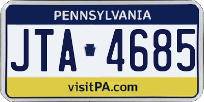 PA license plate JTA4685