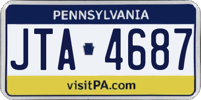 PA license plate JTA4687