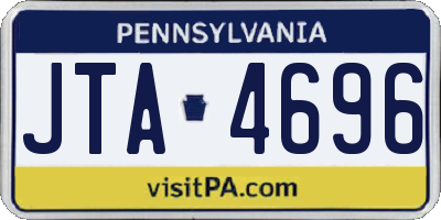 PA license plate JTA4696