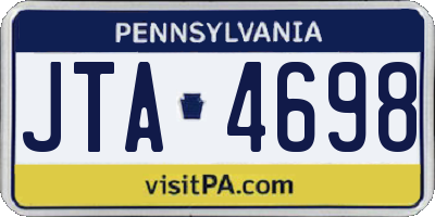 PA license plate JTA4698