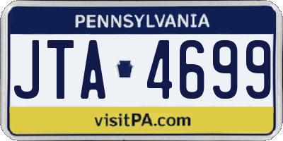 PA license plate JTA4699