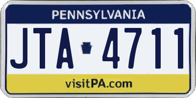 PA license plate JTA4711