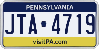 PA license plate JTA4719