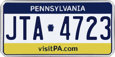 PA license plate JTA4723
