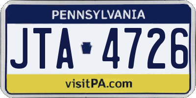 PA license plate JTA4726