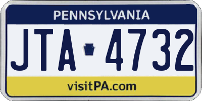 PA license plate JTA4732