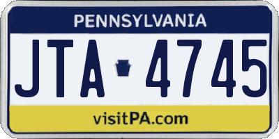 PA license plate JTA4745