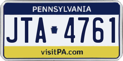 PA license plate JTA4761