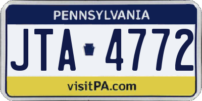 PA license plate JTA4772