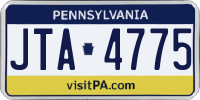 PA license plate JTA4775
