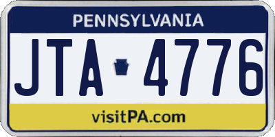 PA license plate JTA4776