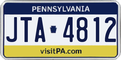 PA license plate JTA4812