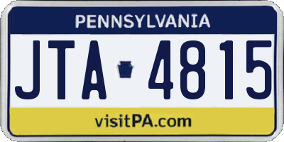 PA license plate JTA4815