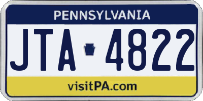 PA license plate JTA4822