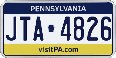 PA license plate JTA4826