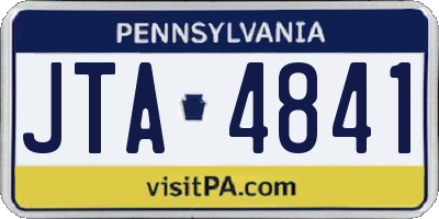 PA license plate JTA4841