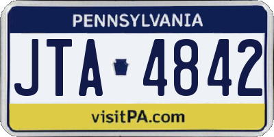 PA license plate JTA4842