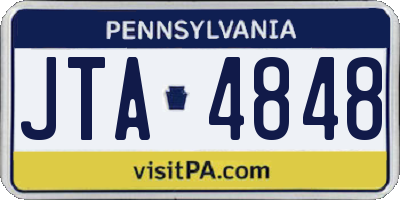 PA license plate JTA4848