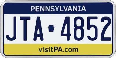 PA license plate JTA4852